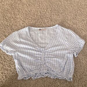 Blue gingham coquette crop top by SO GOOD FOR LIFE. Size medium
